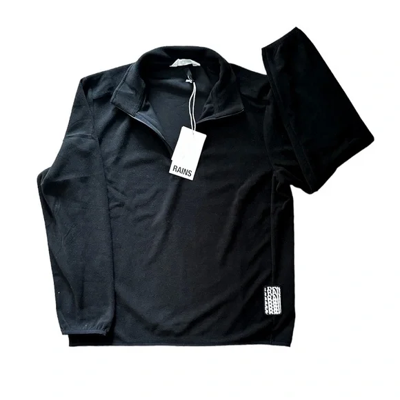 RAINS UNISEX FLEECE HALF-ZIP PULLOVER